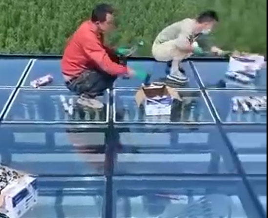 Adhesive sealing of sunroom